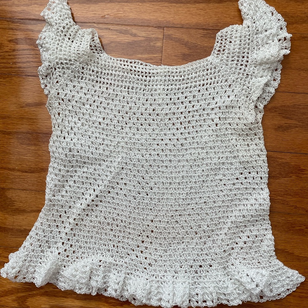 White Crochet Women's Top